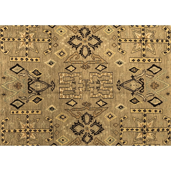 Ahgly Company Indoor Rectangle Abstract Brown Modern Area Rugs, 5' x 8'