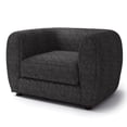 thumbnail image 2 of Dly Sofa Chair-Black Boucle-Wood Frame Tuxedo-Inspired Design, 2 of 6