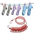 thumbnail image 5 of Raindrops 1Pack Portable Clothesline with 12 Blue Clips for Outdoor Camping Windproof Stainless Steel PVC, 5 of 5