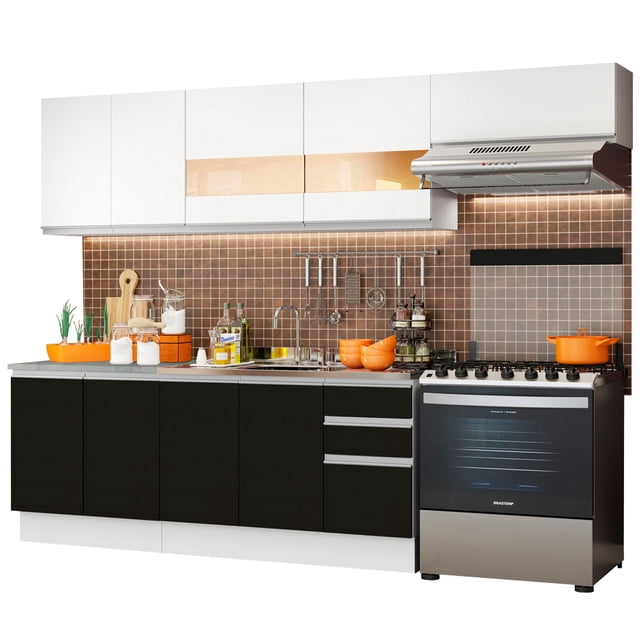 Cocina Integral Completa Modular Madesa Marcela 280cm BN 03