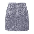 thumbnail image 4 of RUTAYY Women Sequin Skirt High Waisted Glitter Sparkly Bodycon Mini Skirt Solid Color Flowy Swing Pleated Beach Skirts, 4 of 4