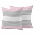 thumbnail image 2 of Pack of 2 Outdoor Pillow Covers 20x20 Inch Waterproof Pink Striped Throw Pillow Covers,Decorative Couch Pillow Case Sham Multicolor Grey White Horizontal Stripes Patio Pillowcases Cushion Cover, 2 of 8
