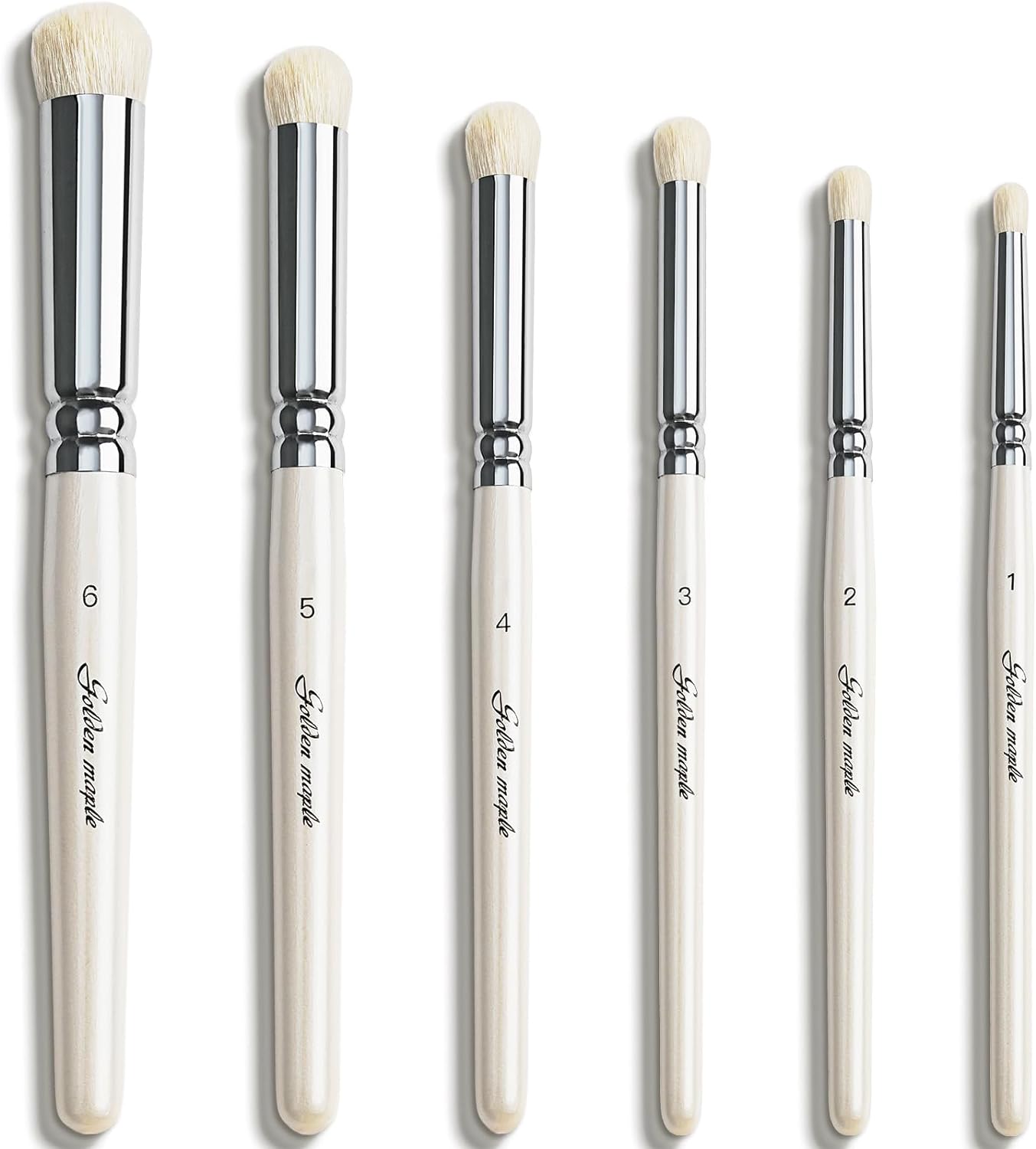 Dry Brush Miniature Painting Drybrush Set - 6PC Professional Miniature Paint Brushes for Miniatures, Model, Enamel & Fantasy Figurines Painting（Pearl White）