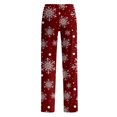 thumbnail image 4 of Adult Fashionable Loose Christmas Printed Casual Pants, Loungewear Sleep Pants with Drawstring Elastic Waist for Home and Comfortable Wear,Hot Pink,S, 4 of 5