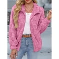 thumbnail image 4 of Chaqueta Suave y Cálida con Cremallera y Larga para Mujer Rosa Roja M, 4 of 7