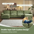 thumbnail image 6 of Ktaxon 157" W Sectional Sofa U Shaped Couch with Double Chaise Teddy Velvet Sleeper Set with 4 Oversized Seats Olive Green, 6 of 10