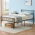 thumbnail image 2 of GAOMON Twin Size Metal Bed Frame with Heart Design Headboard, Under Bed Storage, No Box Spring Needed, Black, 2 of 7