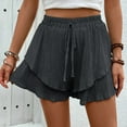thumbnail image 6 of cfhntfmh Women Flowy Shorts Ruffle Shorts Skirts Boho Summer Tennis Casual Mini Skirts Baggy Wide Leg Shorts, 6 of 7