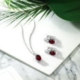 thumbnail image 4 of Gem Stone King 6.20 Ct Red Rhodolite Garnet E-F Lab Grown Diamond 925 Sterling Silver Pendant and Earrings Jewelry Set, 4 of 4
