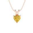 thumbnail image 3 of 0.5 ct Brilliant Heart Cut Solitaire Natural Citrine 14k Rose Solid Gold Everyday Affordable Designer Necklace Pendant with 18" Chain, 3 of 6