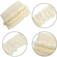 thumbnail image 6 of 10 Yards 2 Layer Chiffon Lace Edge Trim 5cm Wide Pleated Gathered Voile Mesh Organza Tulle Fabric Ruffles Lace Edging Trimmings Ribbon for Sewing Craft Wedding Dress Party Decor Beige DIY, 6 of 9