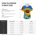 thumbnail image 4 of Honeii Blue Sky Sunflower Print Women's Classic V-Neck T-Shirt,Womens Fashion Tops,Stylish Everyday Top for Women, Casual Summer Spring Outfits Clothes-Large, 4 of 5
