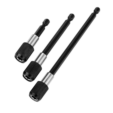 Quick Connect Adapter Rod for Pressure Washer Steel Self-Locking Drill Bit Holder 3pcs Set Black