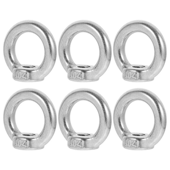 MRLESS 6pcs Eye Bolt Stainless Steel Tie Down Ring Tie Down Ring Nut Fastener Threaded Nut
