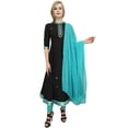 thumbnail image 4 of Atasi Cotton Dupion Black Designer Long Anarkali Suit Casual Women's Clothing - 4, 4 of 4
