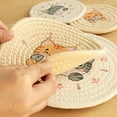 thumbnail image 6 of Anti-Scald Coasters, Round Braided Hot Pads, Natural Cotton and Linen Kitchen Table Thickened Heat-Resistant Insulating Mat Coaster Bowl Mat Natural Colour, 6 of 8