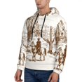 thumbnail image 3 of Wukai Western Desert Cowboys Print Men Hoodies Fleece Sweatshirts Long Sleeve Sweaters Pullover Fall Outfits Winter Clothes-3X-Large, 3 of 7