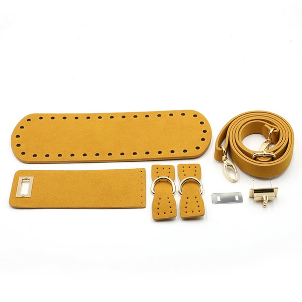7 Pieces PU Leather Purse Making Kit Bottom Girls DIY Crochet Bag