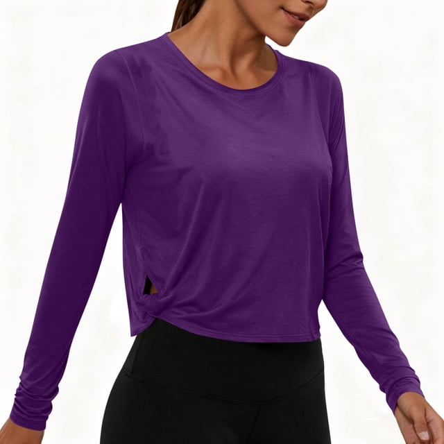 Miqool Womens Long Sleeve Workout Tops UPF 50+ Sun Protection Shirt Hollow Out Running Gym Quick Dry Shirt