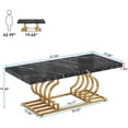 thumbnail image 7 of Tribesigns Modern Coffee Table, 47 Inch Faux Marble Cocktail Table with Geometric Frame for Living Room, 7 of 7