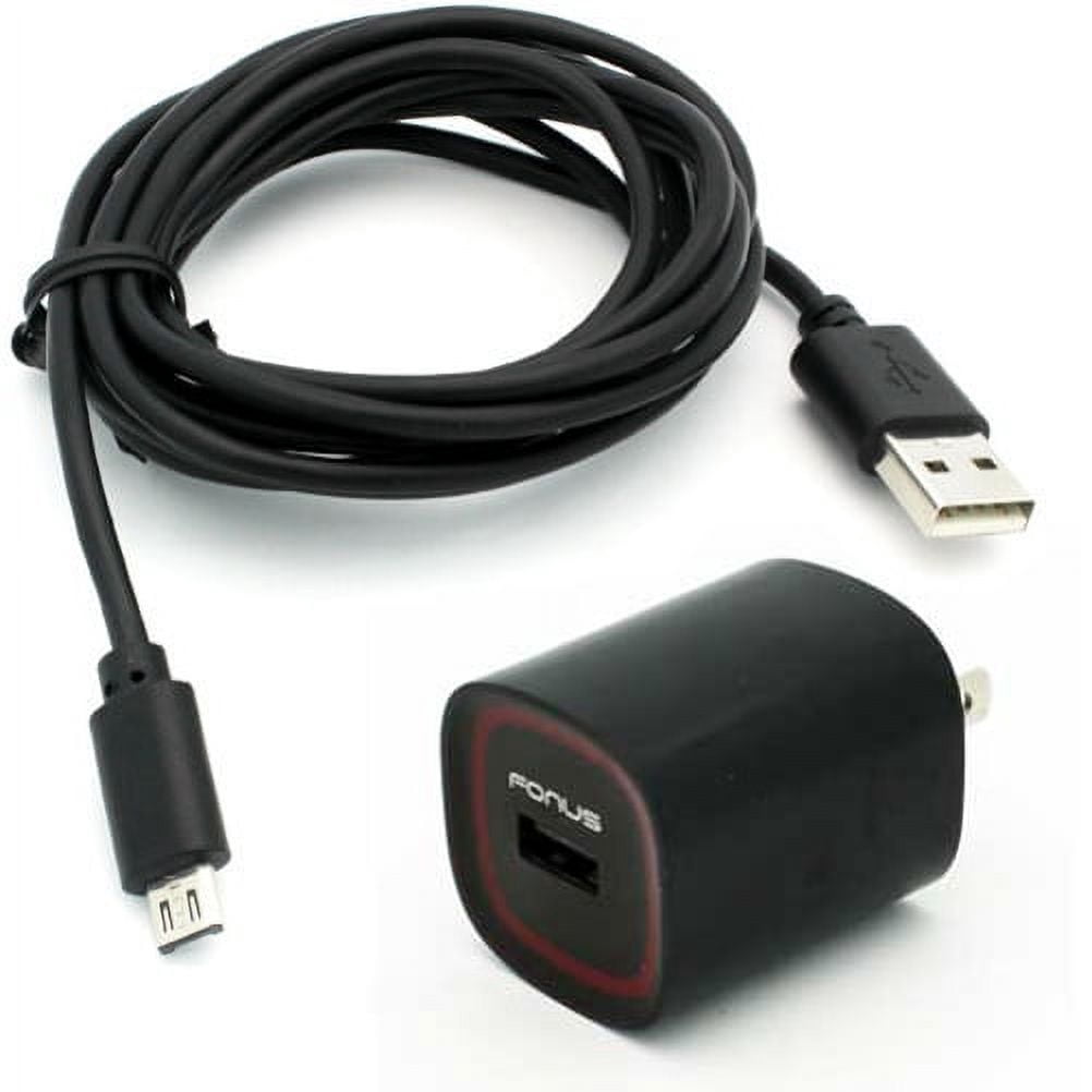 Fast 18W Home Charger for Motorola Moto e6 Phone - 6ft Cable Micro USB Power Adapter Cord Quick Charge Travel Wall AC Plug V6E