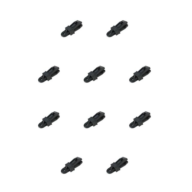 Yuarrent 10 piezas, carpas, toldos, abrazaderas de cuerda de viento, Clips de fijación, accesorio impermeable, accesorio para acampar, senderismo, carpas Negro Yuarrent OD022415-04