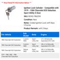 thumbnail image 2 of Ignition Lock Cylinder - Compatible with 1979 - 1986 Chevy K20 Suburban Sport Utility 4-Door 1980 1981 1982 1983 1984 1985, 2 of 2