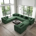 thumbnail image 4 of BEHOST 130" 8-Piece Modular Sectional Sofa with Ottomans, U-Shaped Pit Couch for Living Room, Modern Teddy Fabric Cloud Couch Set, Large Sleeper Sofa with Deep Seats, Forest Green, 4 of 7