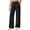 Black, variant on Women's Waffle Knit Pants, Comfortable Loose Fit High Waist Elastic Waist Lounge Pants, Soft & Breathable Trousers for Yoga, Casual, Home, and Athleisure Wear-White