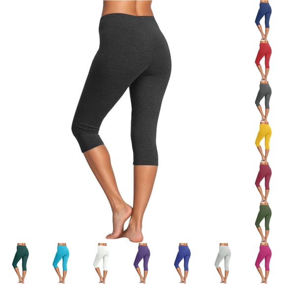 SONXAHE Soft Slim Fit Capri Leggings for Women Stretchy Close Fit Workout Yoga Active Pants