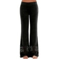 thumbnail image 3 of LilyLLL Womens Elastic Waist Lace Flared Trousers Casual Lounge Pants, 3 of 4