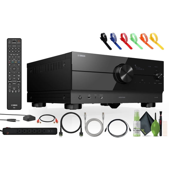 Yamaha RX-A4A AVENTAGE 7.2-Channel Surround Sound Network AV Receiver MusicCast Built-In Wi-Fi and Bluetooth Streaming Home Theater System Bundle With Accessories
