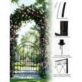 thumbnail image 2 of Treillis d'Arche de Jardin en Métal – Robuste avec Portail – Tonnelle Extérieure Résistante aux Intempéries – Roses Grimpantes, Vignes et Plantes – Clôture de Mariage – Pelouse, Patio et Cour – Noir, 2 of 6