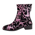 thumbnail image 1 of asddcavvf Women Solid Color Print Water Proof Mid Calf Boots Winter Versatile Thick Heeled Fashion B, 1 of 8