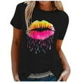 thumbnail image 1 of Birdeem T-Shirt Blouse à Manches Courtes à Col Rond Imprimé pour Femmes, Coupe Ample, 1 of 5