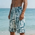 thumbnail image 6 of Zynoxe Summer Shorts for Men with Pockets Adjustable Drawstring Waist Men's Knee Length Shorts Fashion Hawaii Printed Casual Beach Shorts Comfy Breathable Quick-Dry Swim Trunks 3XL, 6 of 6
