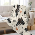 thumbnail image 6 of 70x55 Inches Glow in The Dark Blanket Cozy Throw Camping Blankets for Home and Outdoor Use Black and White Moths, 6 of 8