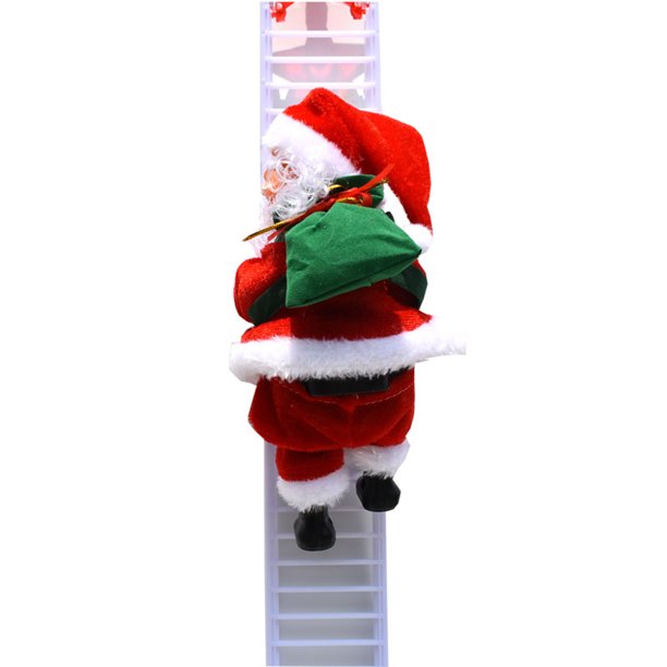Juguete de escalada eléctrico Figura de muñeca de Papá Noel Adorno de Navidad con música, Escalera de escalada Inevent FN000041-02B