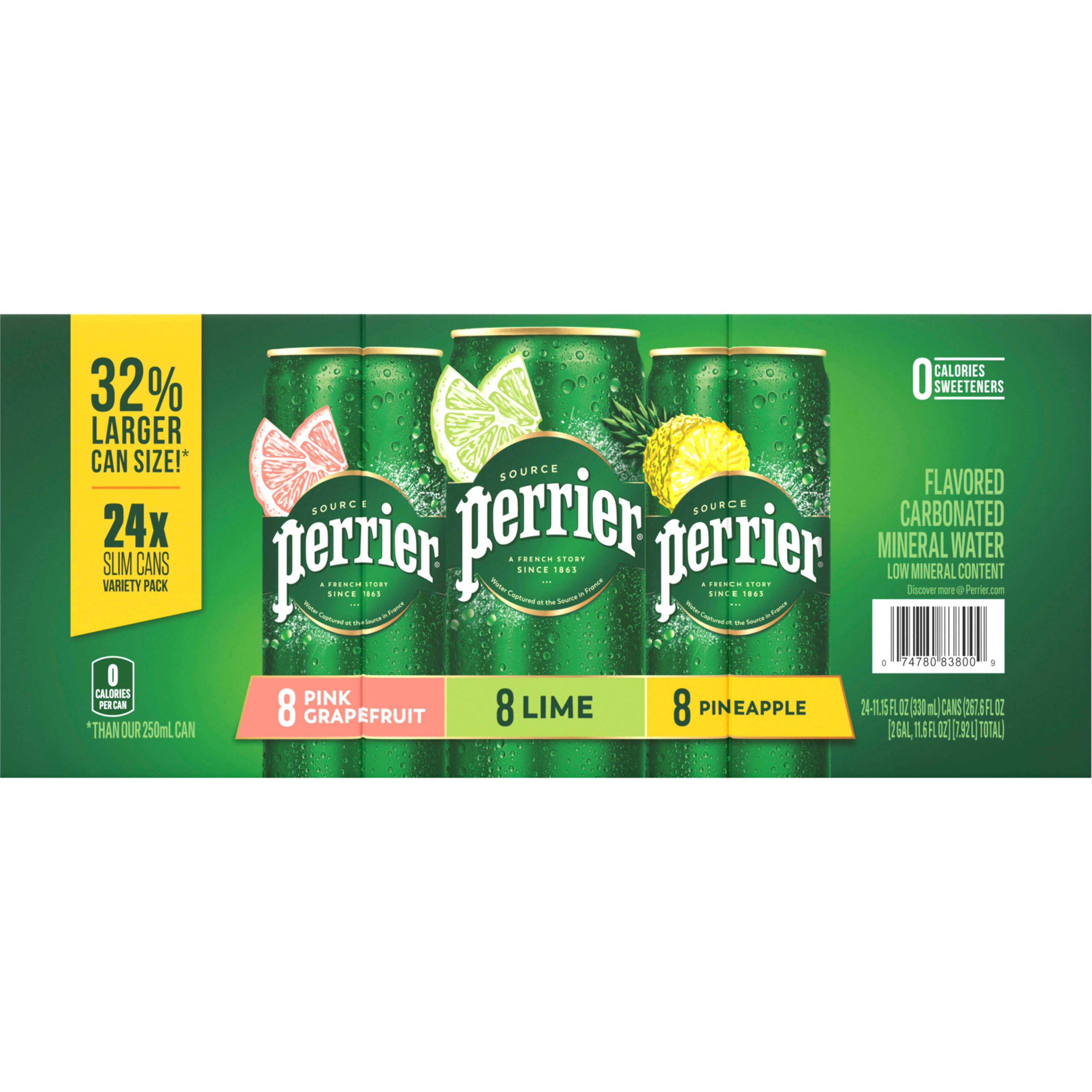 PERRIER Sparkling Lime Flavored Carbonated Mineral Water