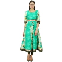 Bimba Designer Cotton Dress Long Flaired Kurti Party Wear Kurta Blouse