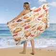 thumbnail image 4 of Delicious Pizza Burger Microfiber Lightweight Beach Towel Quick Dry Absorbent Thin Towels for Swimming Pool Camping Beach Easy for Vacation Essentials, 4 of 7