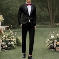 thumbnail image 2 of Men's Tuxedo Suit Set for Weddings Events Parties Business, One Button Jacket with Stylish Neckline, Straight Leg Dress Pants, Slim Fit Elegant Formal Wear, 2 of 5