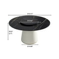thumbnail image 6 of 53.15" Round Dining Table, Modern Artificial Stone Dining Table with Turntable, Sintered Stone Dining Room Table with Black Panel, Beige Plywood PU Base For Living Room, Kitchen, Restaurant, 6 of 6