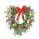 thumbnail image 3 of Corona de corazón, guirnalda para puerta de entrada, aro floral, corona colgante de gypsophila con lazo Rojo, 3 of 9