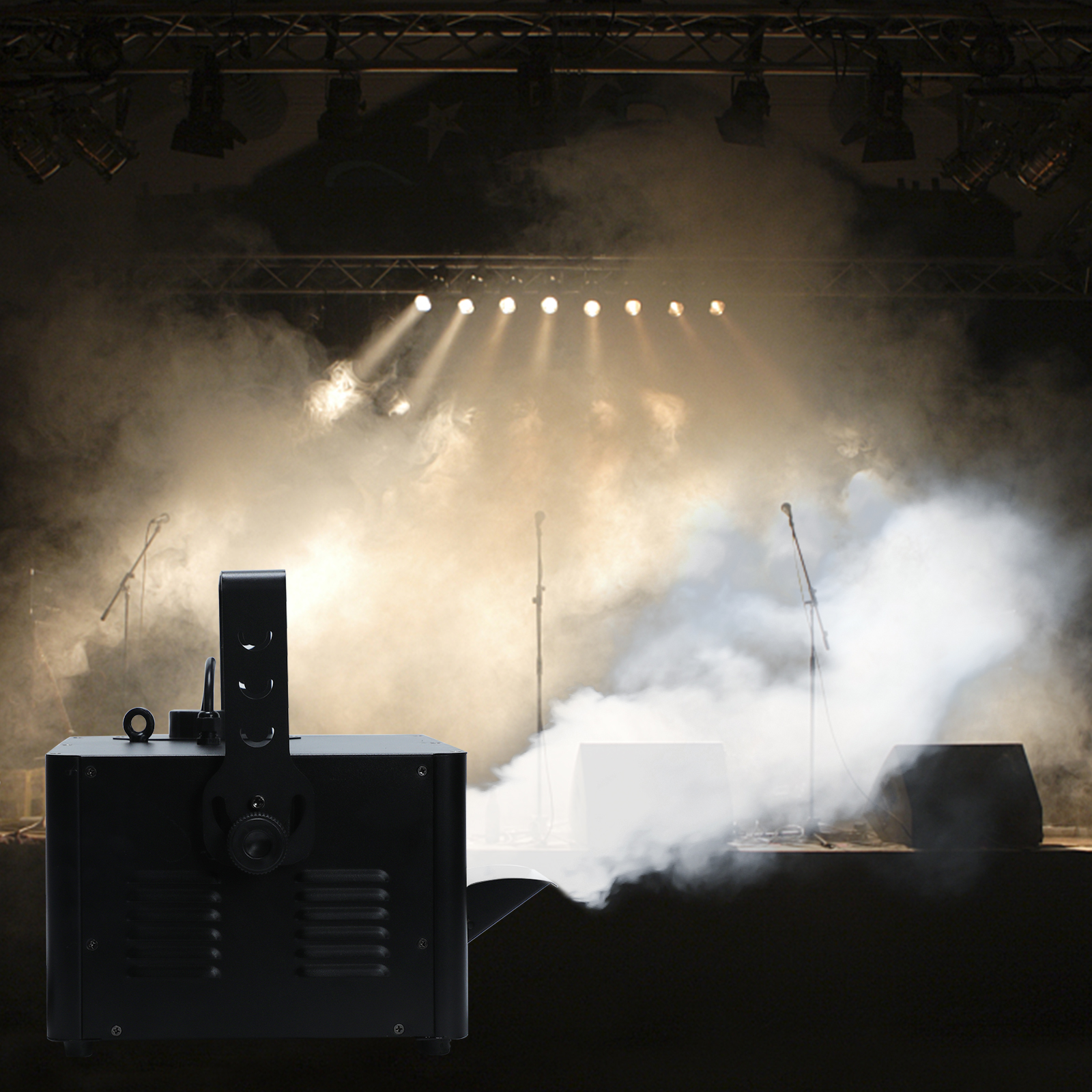 Miumaeov Fog Machine 1500W Smoke Machine DMX Low Profile Hazer Smoke Stage Fog Machine Theater Stage Effect Smoke Machine with Remote Control for Halloween Wedding Party DJ and Stage