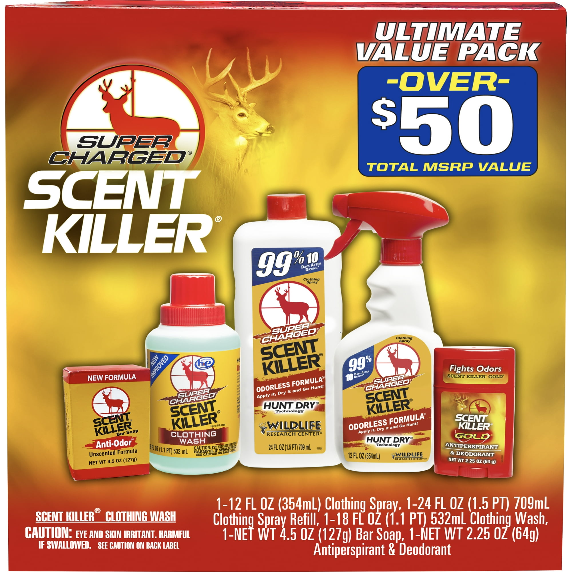 Wildlife Research Super Charged Scent Killer Hunting Scent Elimination - Ultimate Value Pack