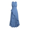 thumbnail image 2 of ShomPort Womens Summer Dresses Flowy Ruffle Hem Deep V Neck Sleeveless Elegant Vacation Boho Sundresses, 2 of 6