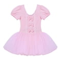 thumbnail image 6 of Alvivi Kids Girls Mesh Short Sleeves Leotard  Ballet Dance Gymnastics Dress 3-12, 6 of 7