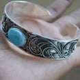 thumbnail image 3 of QQTDFG Tibetan Women 925 Silver Turquoise Carve Bracelet Bangle Cuff Wedding Jewelry-#2, 3 of 5