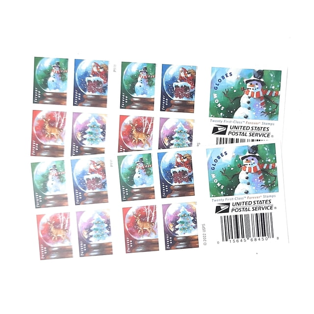 Sellos USPS Snow Globes Forever Postage 2023 Scott #5816 -5819